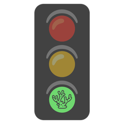 vertical traffic light and coral