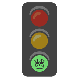 vertical traffic light and crown