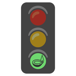 vertical traffic light and diya lamp