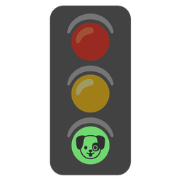 vertical traffic light and dog face