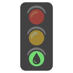 vertical traffic light and drop of blood
