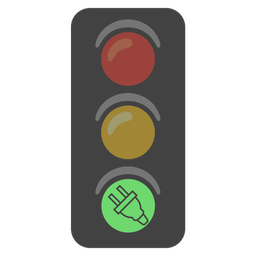 vertical traffic light and electric plug