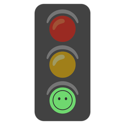 vertical traffic light and face without mouth