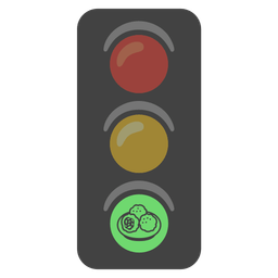 vertical traffic light and falafel
