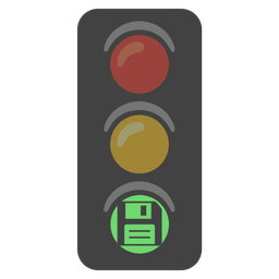 vertical traffic light and floppy disk