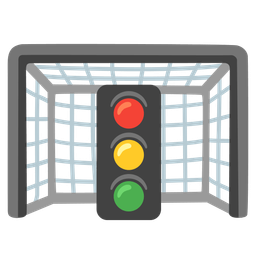 vertical traffic light and goal net