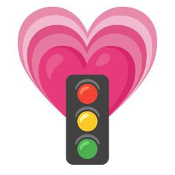 vertical traffic light and growing heart
