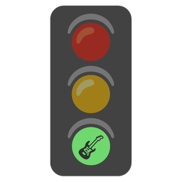 vertical traffic light and guitar