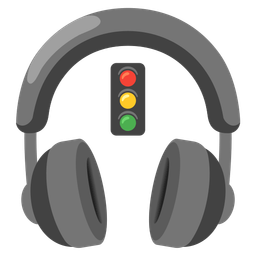 vertical traffic light and headphone