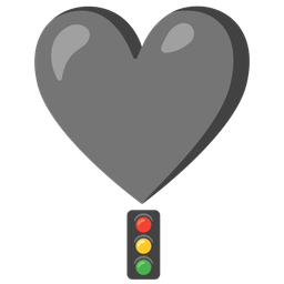 vertical traffic light and heart exclamation