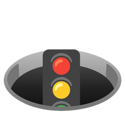vertical traffic light and hole