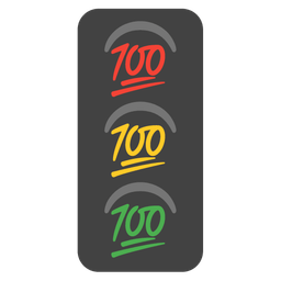 vertical traffic light and hundred points