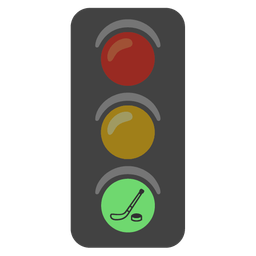 vertical traffic light and ice hockey