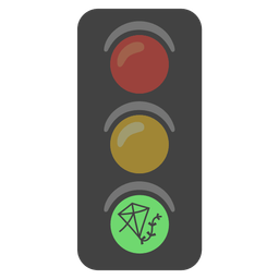 vertical traffic light and kite