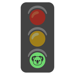 vertical traffic light and koala