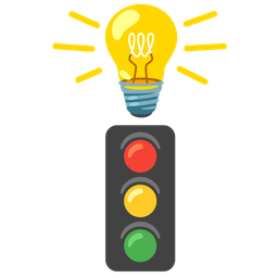 vertical traffic light and light bulb