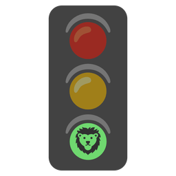 vertical traffic light and lion