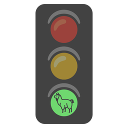 vertical traffic light and llama