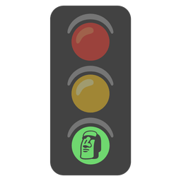 vertical traffic light and moai