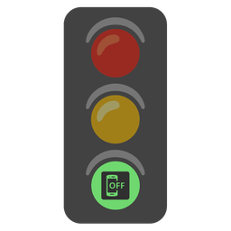 vertical traffic light and mobile phone off