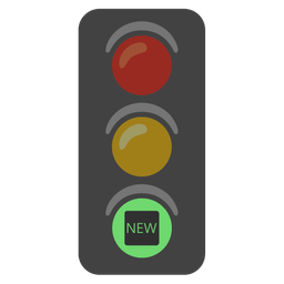 vertical traffic light and NEW button