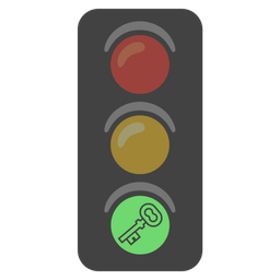 vertical traffic light and old key