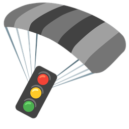 vertical traffic light and parachute