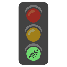 vertical traffic light and pea pod