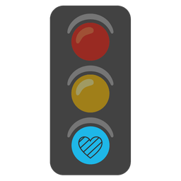 vertical traffic light and pink heart