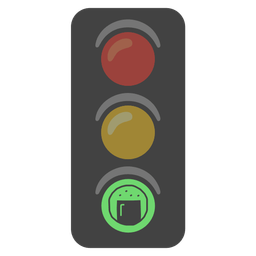 vertical traffic light and rice cracker