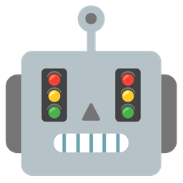 vertical traffic light and robot