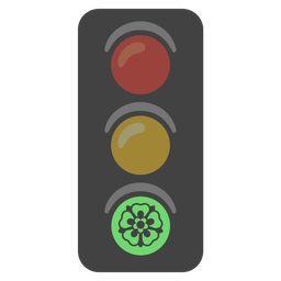 vertical traffic light and rosette