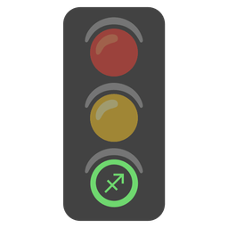 vertical traffic light and Sagittarius