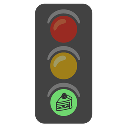 vertical traffic light and shortcake
