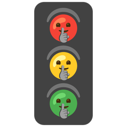 vertical traffic light and shushing face