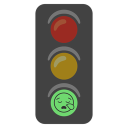 Vertical traffic light and Sleepy face