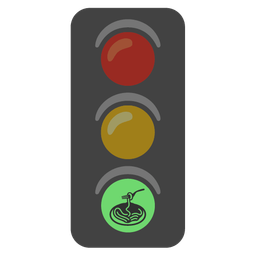 vertical traffic light and spaghetti