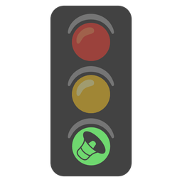 vertical traffic light and speaker low volume