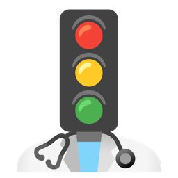 vertical traffic light and stethoscope
