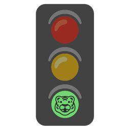 vertical traffic light and tiger face