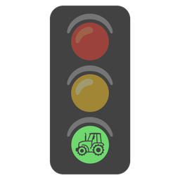 vertical traffic light and tractor