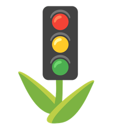 vertical traffic light and tulip