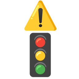 vertical traffic light and warning