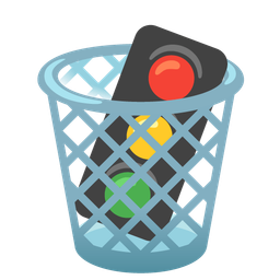 vertical traffic light and wastebasket