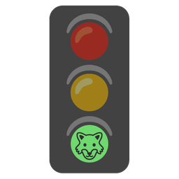 vertical traffic light and wolf
