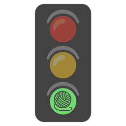 vertical traffic light and yarn