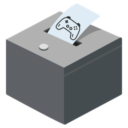 video game and ballot box with ballot