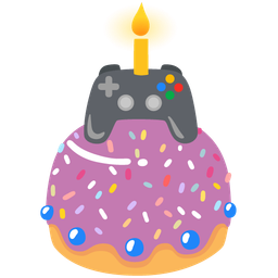 video game and birthday cake