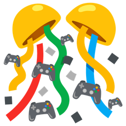 video game and confetti ball