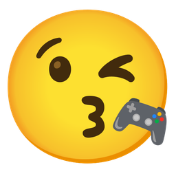 Video game and Face blowing a kiss